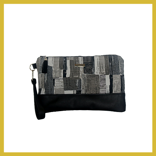 Black & Charcoal Contempo Clutch