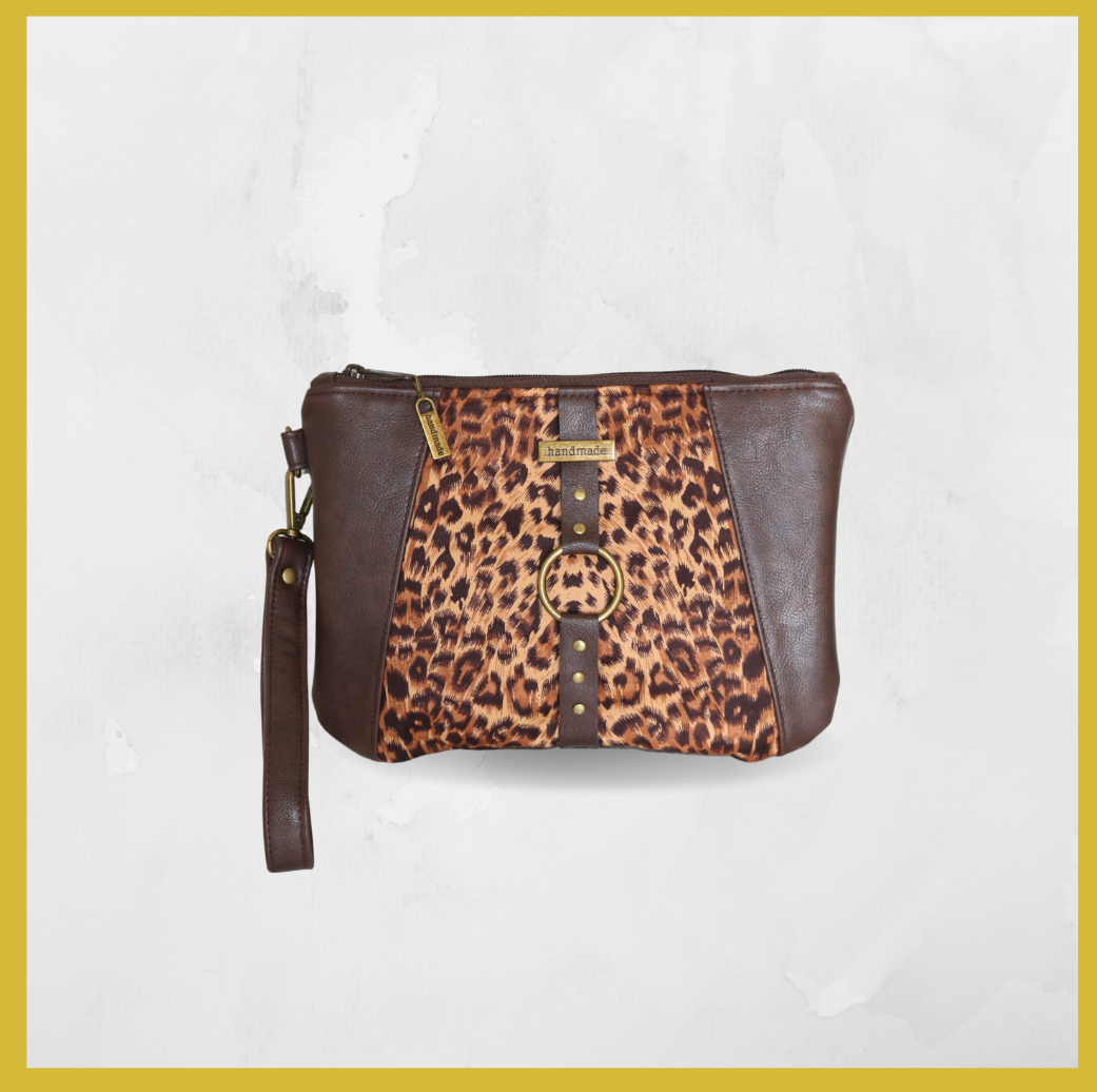 Brown Leo Wristlet